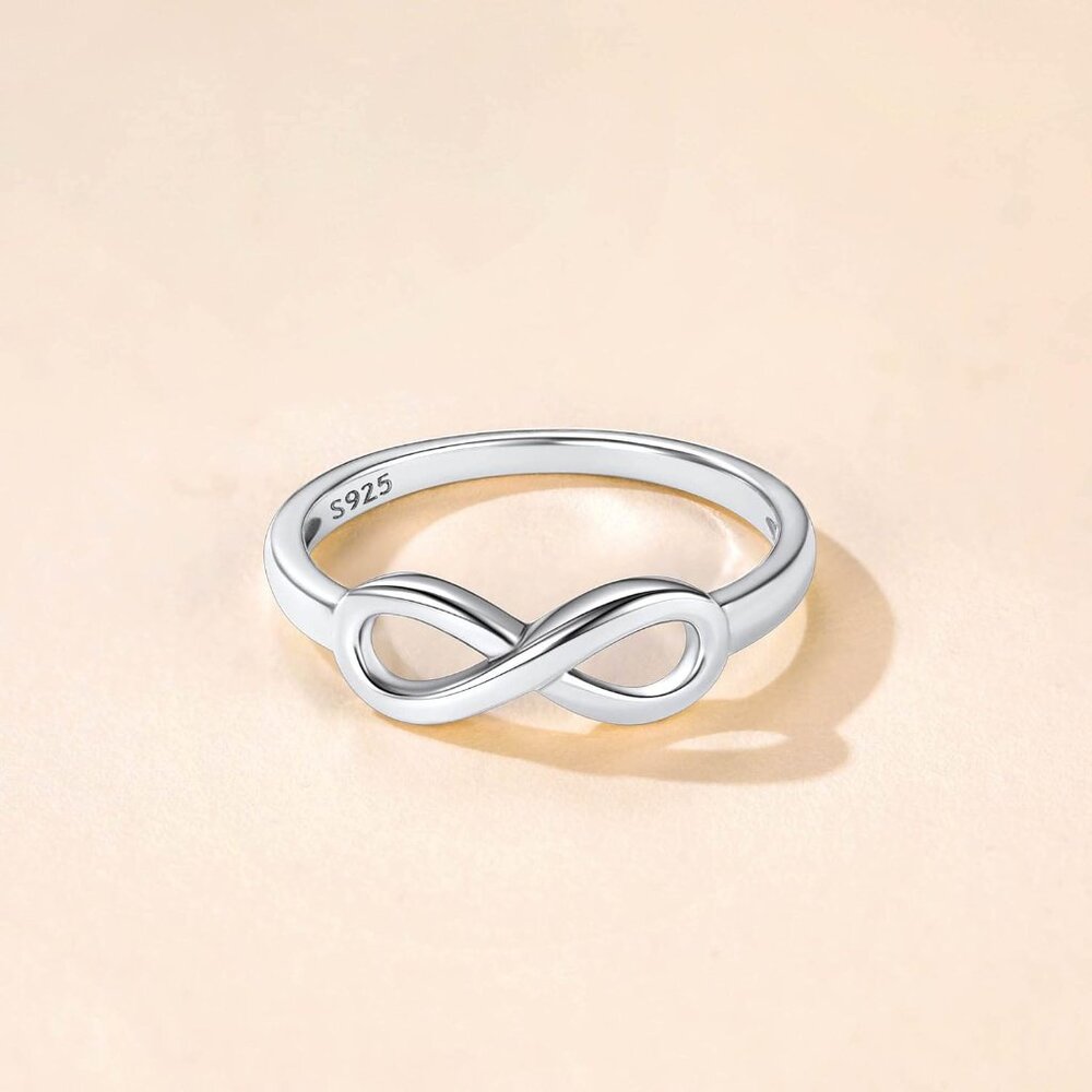 925 Sterling Silver Ring Simple Infinity Knot Wed… - image 5